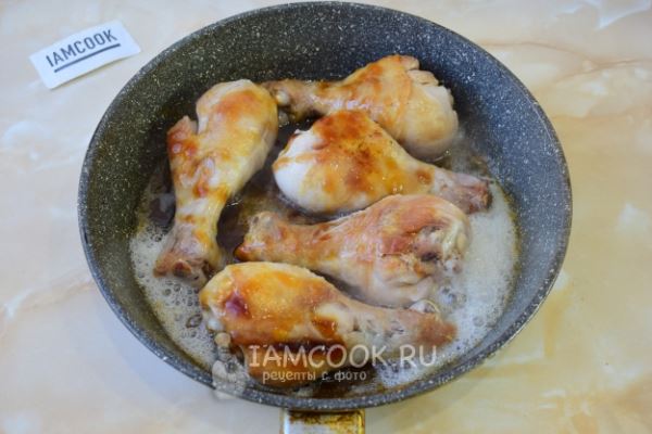 Куриные голени в соусе терияки на сковороде
